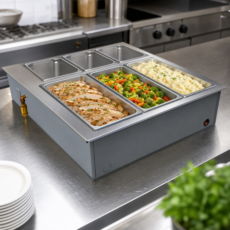 Product image #3 for Hatco Drop-In Modular/Ganged 4/3-Size Heated Well, 3-Pan, With Drain