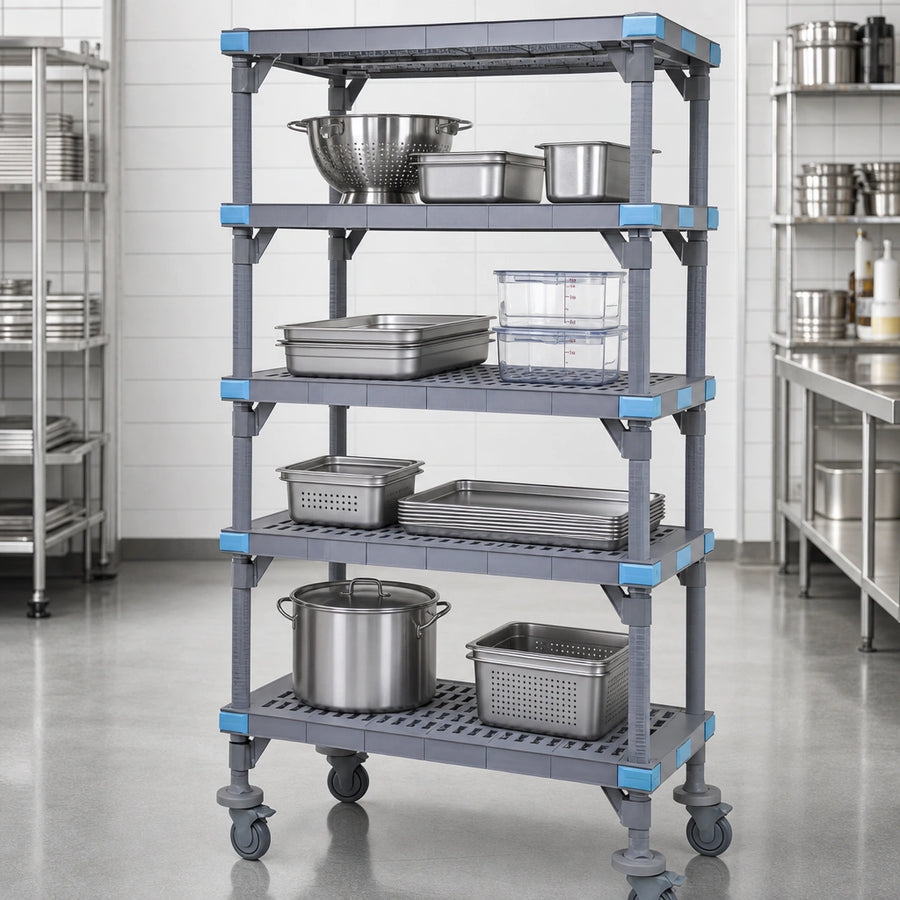 Four Open Grid Shelves