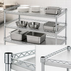 Thumbnail image #3 for Quantum 1848FS 3-Sided Stainless Steel Wire Frame Bus Cart, 48 x 18 Inches, NSF