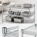 Thumbnail image #3 for Quantum 48 Inch x 18 Inch 3-Sided Wire Frame Bus Cart, 304 Stainless Steel