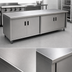 Thumbnail image #3 for Advance Tabco 60-Inch x 36-Inch Enclosed Work Table with Cabinet Base, Mid-Shelf, Hinged Doors, and 14 Gauge 304 Stainless Steel Top