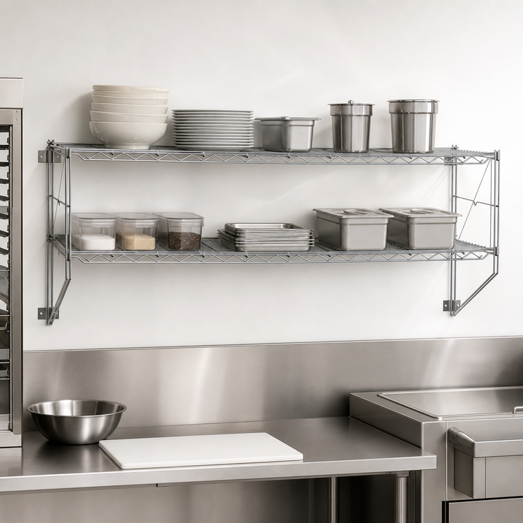 Product image #3 for Metro Erecta Regular Chrome Wire Wall Shelf Kit, 50-1/4 W x 13 D x 21 H