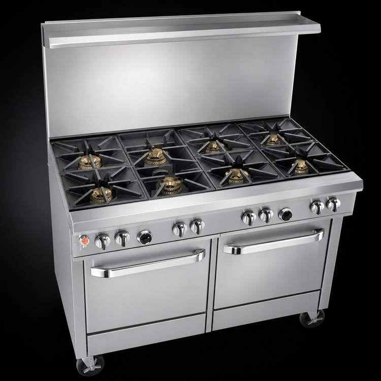 Product image #3 for Ultimate 48-Inch Gas Restaurant Range with 7 Open Burners, Standard Oven, and Cabinet Base