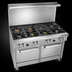 Thumbnail image #3 for Ultimate 48-Inch Gas Restaurant Range with 7 Open Burners, Standard Oven, and Cabinet Base