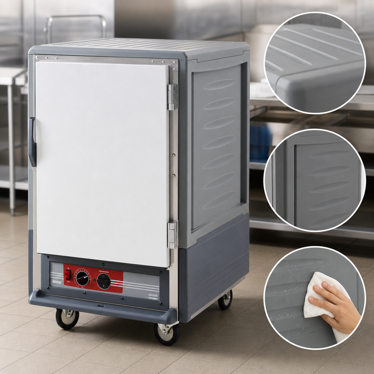 Product image #3 for Metro C5 3 Series Half-Height Heated Holding Cabinet with Gray Insulation Armour, Solid Door, 17-Pan Capacity