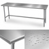 Thumbnail image #3 for Advance Tabco 144-Inch x 36-Inch Flat Top Work Table with 16 Gauge 430 Stainless Steel Top and Galvanized Open Base