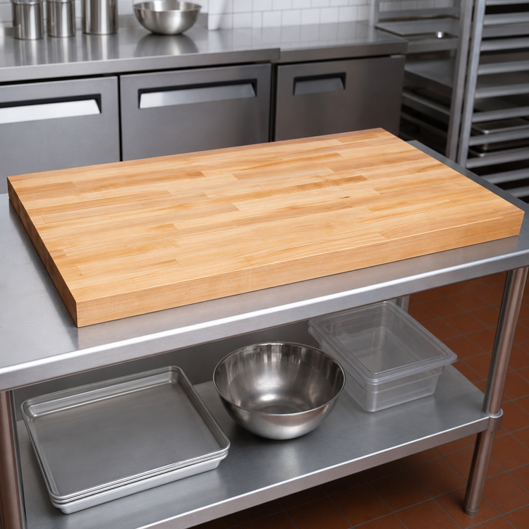 Product image #3 for John Boos 60 Inch x 30 Inch x 1-3/4 Inch Thick Edge Grain Maple Work Table Top