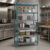 Thumbnail image #3 for EagleGard 5-Tier Stationary Wire Starter Shelving Unit, 24 x 24 x 86 Inches, Blue-Green Hybrid Epoxy Finish