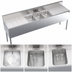 Thumbnail image #3 for Krowne Royal Series 84-Inch Wide x 19-Inch Deep Three-Compartment Stainless Steel Underbar Sink Unit with Dual Drainboards and Faucet