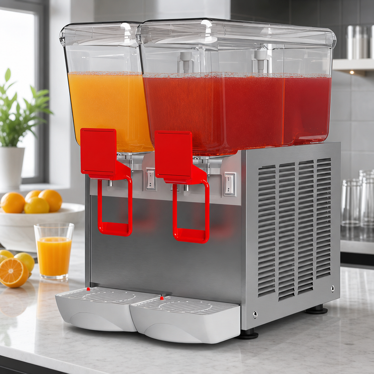 Product image #3 for Trento Ugolini Arctic Deluxe 2-Bowl Countertop Juice Dispenser, 5.3 Gallon Bowls, 115V