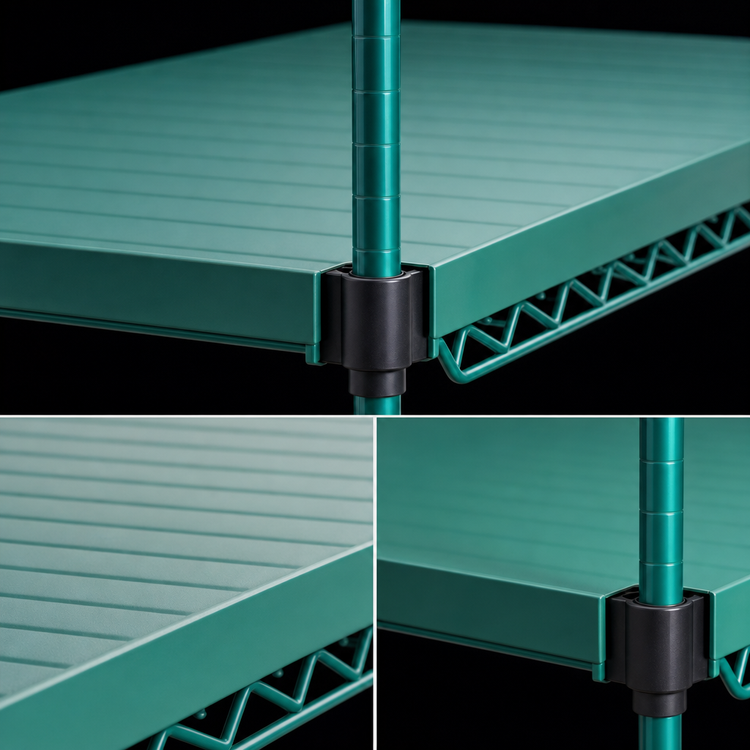 Product image #3 for QuadPlus Solid Green Polymer Shelf Mat with Quad-Adjust Wire Frame, 42 x 21 Inches