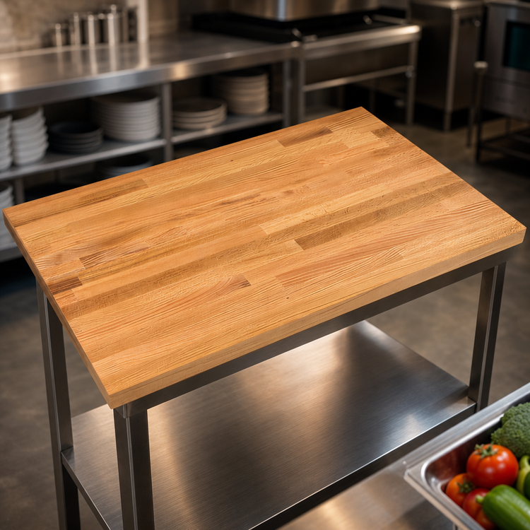 Product image #3 for Appalachian Red Oak Blended Rail Edge Grain Island Countertop, 42 x 27 x 1-1/2 Inch, Penetrating Oil Finish