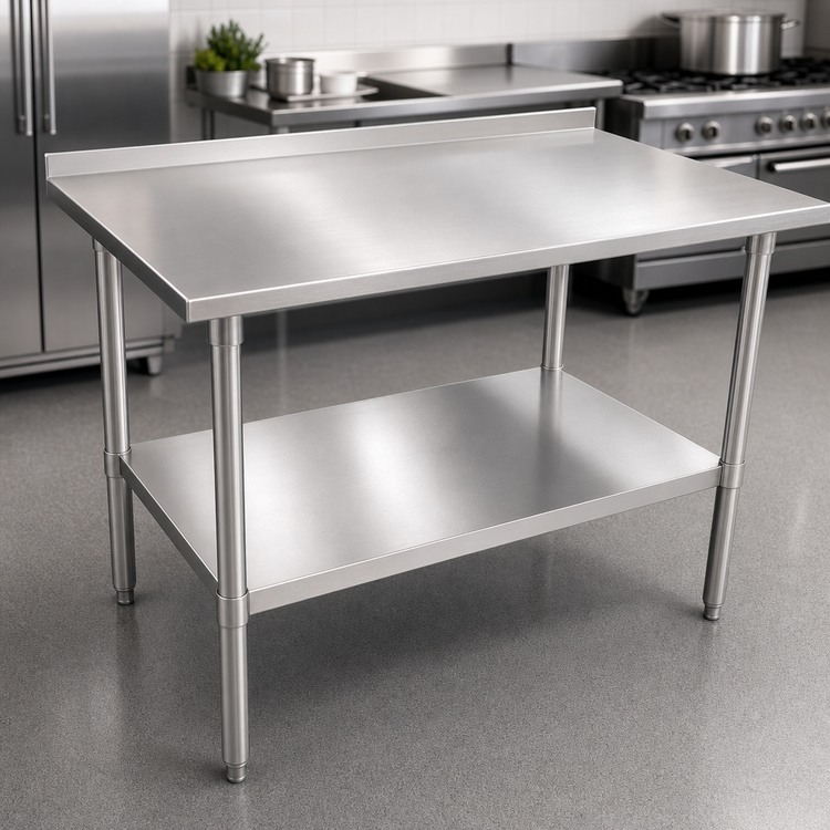 Product image #3 for John Boos Stallion 72-Inch x 30-Inch Stainless Steel Work Table with 1-1/2-Inch Rear Backsplash