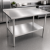Thumbnail image #3 for John Boos Stallion 72-Inch x 30-Inch Stainless Steel Work Table with 1-1/2-Inch Rear Backsplash