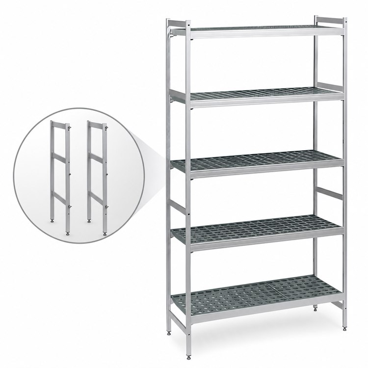Product image #3 for Fermostock 5-Tier Stationary Polymer Shelving Starter Unit, 31 x 22 x 83 Inches, Gray