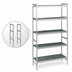 Thumbnail image #3 for Fermostock 5-Tier Stationary Polymer Shelving Starter Unit, 31 x 22 x 83 Inches, Gray