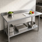 Thumbnail image #3 for Duke Manufacturing 316S-3660-2R 60 x 36 Inch 16-Gauge 300 Series Stainless Steel Work Table with 1-1/8-Inch Riser and Undershelf