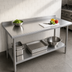 Thumbnail image #3 for Duke Deluxe 60 x 36 Inch 16-Gauge 300 Series Stainless Steel Work Table with 1-1/8 Inch Straight Riser and Stainless Undershelf