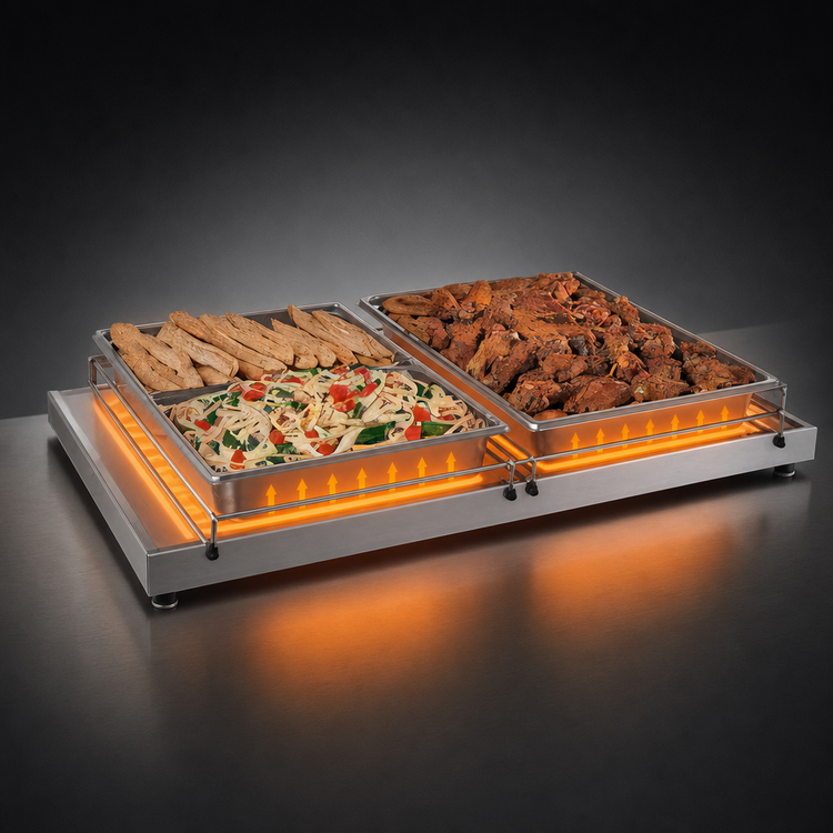 Product image #3 for Hatco Glo-Ray Free-Standing Heated Shelf, 48 in W x 25-1/2 in D, Stainless Steel Top