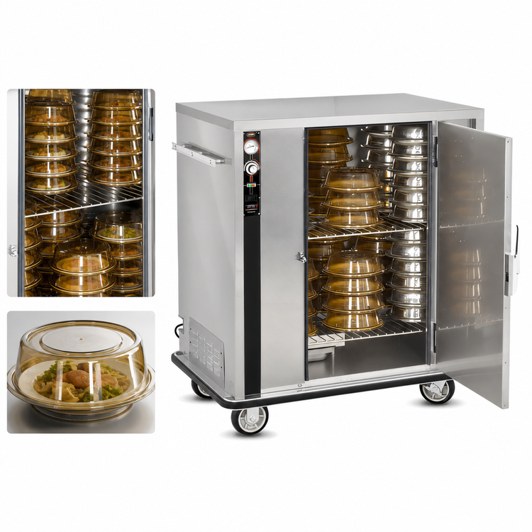 Product image #4 for FWE P-Series P-72-XL Mobile Heated Banquet Cart Holding Cabinet for 60-72 Covered Plates