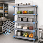 Thumbnail image #3 for Quantum QP186050VS-5 5-Shelf Polymer Shelving Unit with Dunnage Stand, Open Grid, 2,000 lb. Capacity, 60"W x 18"D x 50"H