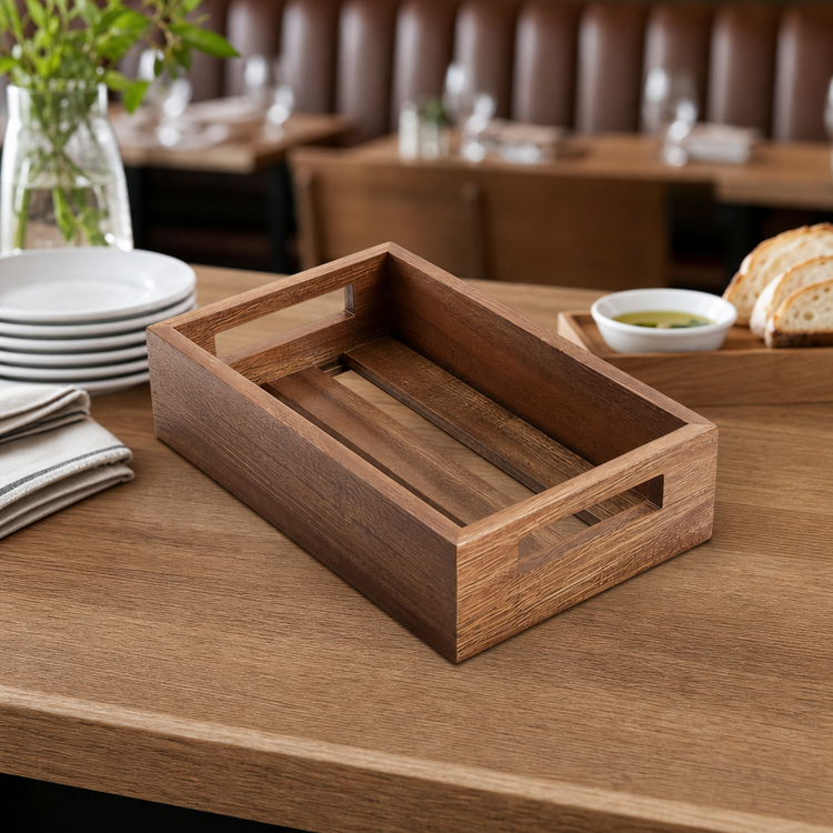 Product image #4 for American Metalcraft Rectangular Acacia Wooden Serving Crate