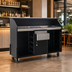 Thumbnail image #3 for Eagle Group Deluxe Portable Bar with Left Locking Cabinet, Black Melamine, 63-Inch Wide