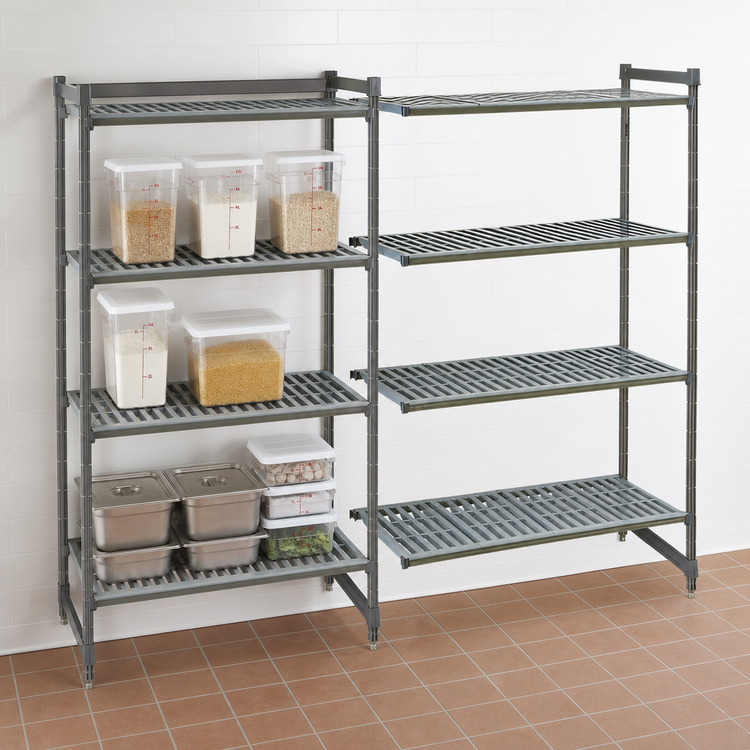 Product image #3 for Cambro Camshelving Basics Plus 5-Tier Vented Add-On Shelving Unit, 21 x 36 x 64 Inches, Brushed Graphite