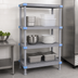 Thumbnail image #3 for Quantum Millenia 4-Shelf Polymer Stationary Starter Shelving Unit, 42 in. W x 21 in. D x 62 in. H, Gray, 2,000 lb. Capacity