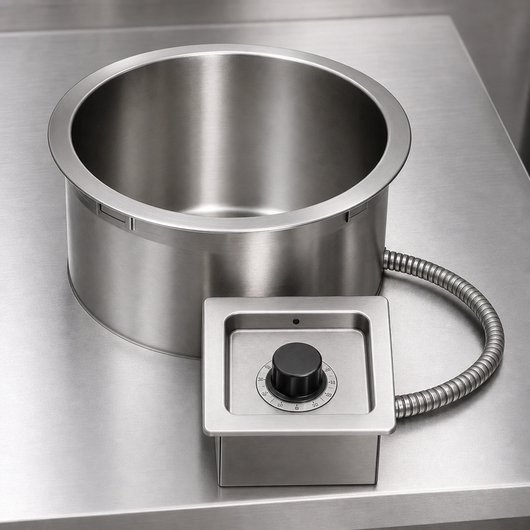 Product image #3 for 12-Inch Round Drop-In Electric Hot Well with Drain, 11 Qt, Thermostatic Controls