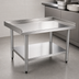 Thumbnail image #3 for BlendPort 15 Inch x 30 Inch Equipment Stand with Adjustable Undershelf, Galvanized Legs, and 430 Stainless Steel Top