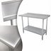 Thumbnail image #3 for Advance Tabco Stainless Steel Work Table with Adjustable Undershelf, 72 x 30 Inches, 1-1/2 Inch Rear Splash