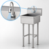 Thumbnail image #3 for Advance Tabco Freestanding Stainless Steel Service Sink with Electronic Faucet