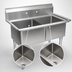 Thumbnail image #3 for John Boos E-Series 2-Compartment Stainless Steel Sink with 12-Inch Deep Bowls, 37 Inch W x 25.5 Inch D