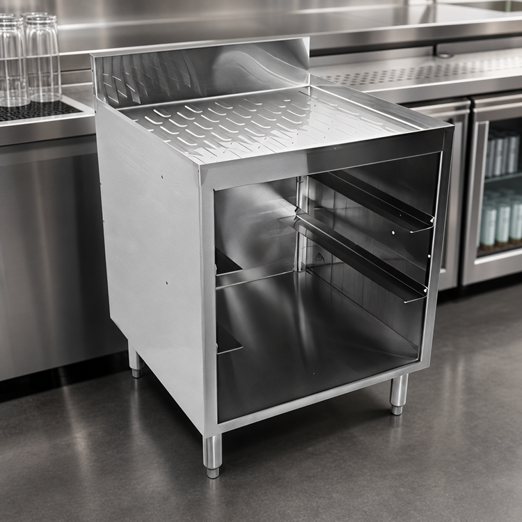 Product image #3 for CHOICE by Glastender Stainless Steel Drainboard Glass Rack Storage Unit, 24 Inch Wide