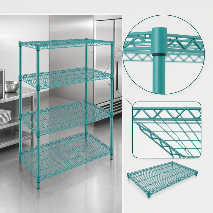 Product image #3 for EagleGard 4-Tier Stationary Wire Starter Shelving Unit, 24W x 21D x 74H