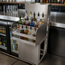 Thumbnail image #3 for BK Resources Stainless Steel Underbar Liquor Bottle Display Unit, 24 Inch Wide, 4-Step, Approx. 27-Bottle Capacity