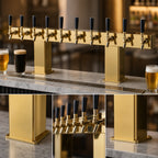 Thumbnail image #3 for Perlick Corporation 4006-30BTF Bridge Tee Countertop Glycol-Cooled Draft Beer Tower, 30 Faucets, Brass Finish