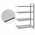 Thumbnail image #3 for Cambro Camshelving Elements XTRA 4-Tier Solid Stationary Add-On Shelving Unit, 18 x 48 x 72 Inches, Speckled Gray