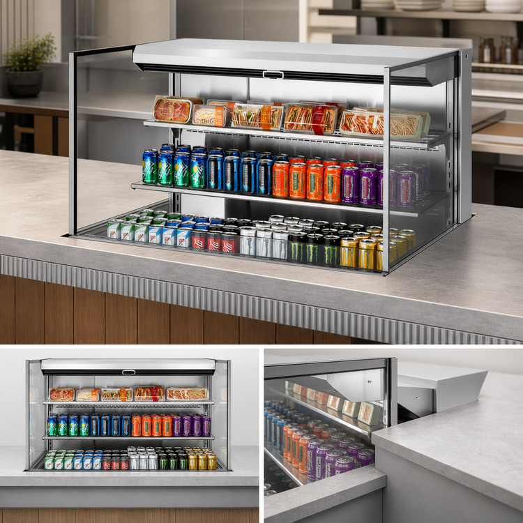 Product image #4 for Turbo Air 48-Inch Drop-In Horizontal Open Refrigerated Display Case, Low Profile, Self-Contained, 15.2 Cu. Ft.