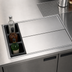 Thumbnail image #3 for 48-Inch Underbar Bottle Well Ice Chest Cover Assembly with 3 Left-Side Black Polypropylene Wells