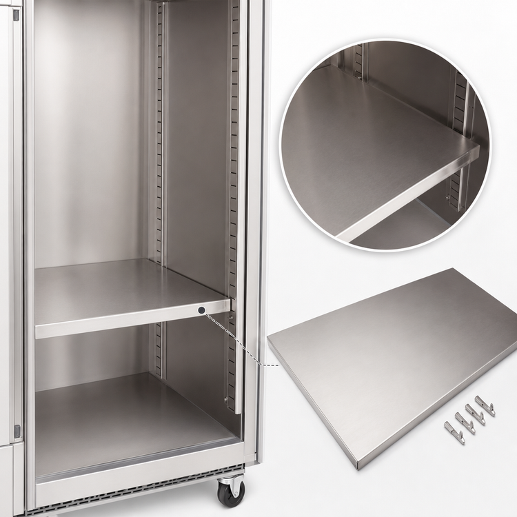 Product image #3 for BK Resources 48-Inch Stainless Steel Replacement Shelf for UB4-21-GC481 with 4 Clips
