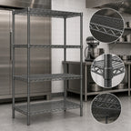 Thumbnail image #3 for Redipak 4-Tier Wire Shelving Unit with QuadTruss Shelves, 36W x 18D x 63H, Stationary, Pewter Gray Epoxy