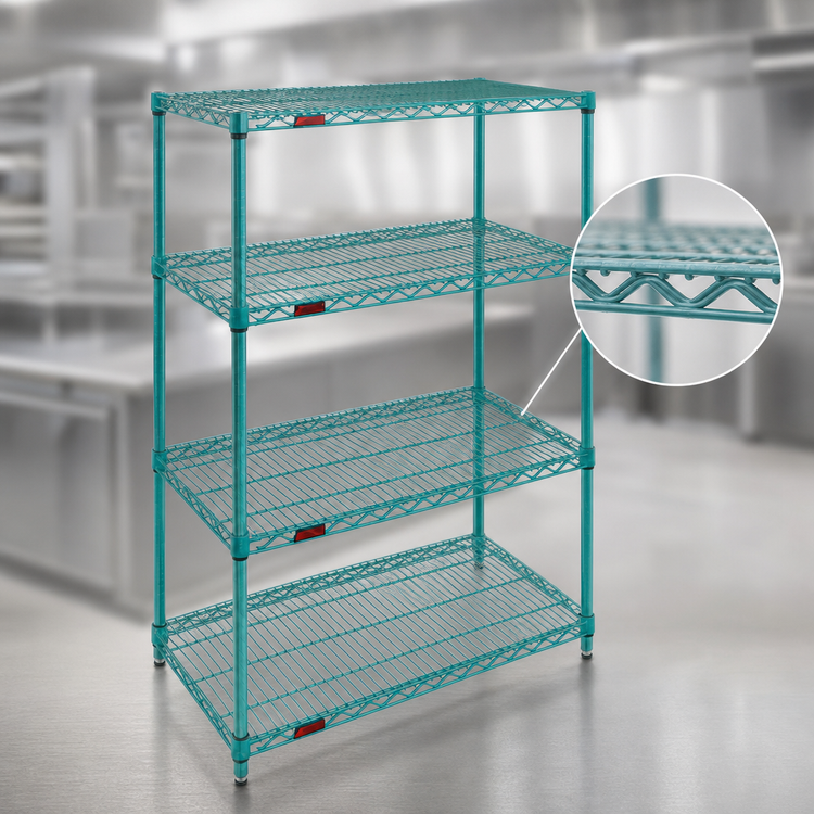 Product image #3 for EagleGard 4-Tier Starter Wire Shelving Unit, 72W x 18D x 74H, EAGLEgard Hybrid Epoxy Finish