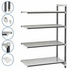 Thumbnail image #3 for Cambro Camshelving® Elements EXA245464VS4480 4-Tier Polymer Shelving Add-On Unit, 24" Deep x 54" Wide x 64" High, 3 Vented/1 Solid