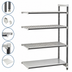 Thumbnail image #3 for Cambro Camshelving Elements XTRA 24-Inch Deep x 54-Inch Long x 64-Inch High 4-Tier Stationary Add-On Polymer Shelving Unit