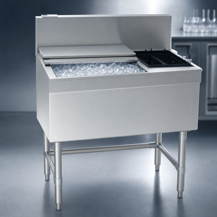 Product image #3 for Eagle Group Spec-Bar Insulated Combo Ice Bin and Bottle Unit, 60-Inch x 24-Inch, 127 lb. Capacity