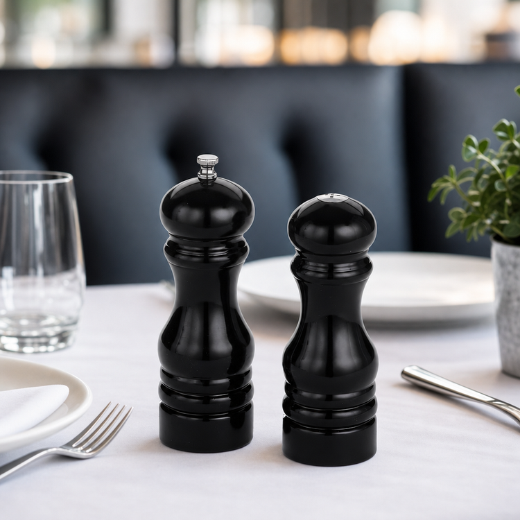 Product image #3 for American Metalcraft Black Wood Salt & Pepper Mill/Shaker Set, 6-Inch