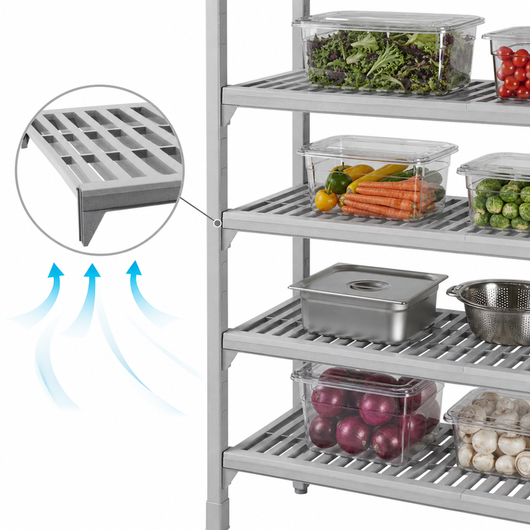 Product image #4 for Cambro Camshelving Premium 24"W x 42"L 5-Shelf Vented Shelf Kit