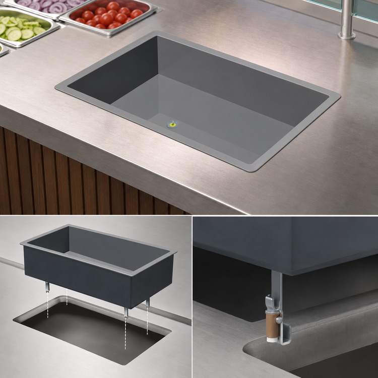Product image #3 for Vollrath 36451 Drop-In Non-Refrigerated Three-Pan Cold Pan
